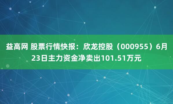 益高网 股票行情快报：欣龙控股（000955）6月23日主力资金净卖出101.51万元