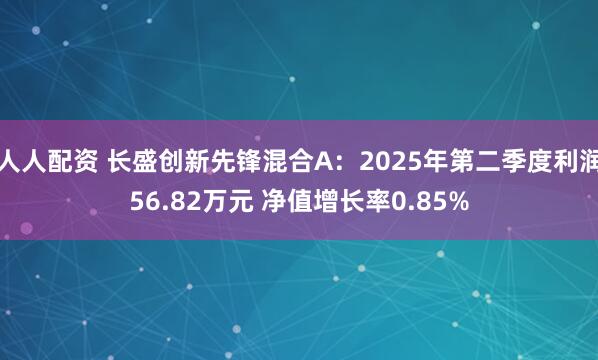 人人配资 长盛创新先锋混合A：2025年第二季度利润56.82万元 净值增长率0.85%